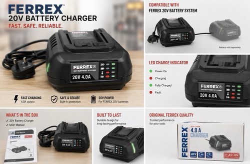 Black ferrex 20v battery - 20v,